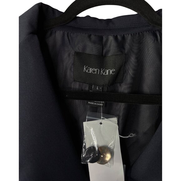 Karen Kane Fitted Blazer in Navy with Decorative Crest Buttons – Size L - Picture 7 of 13